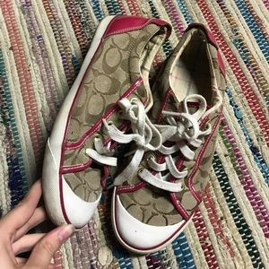 Coach Barrett red and tan sz 8